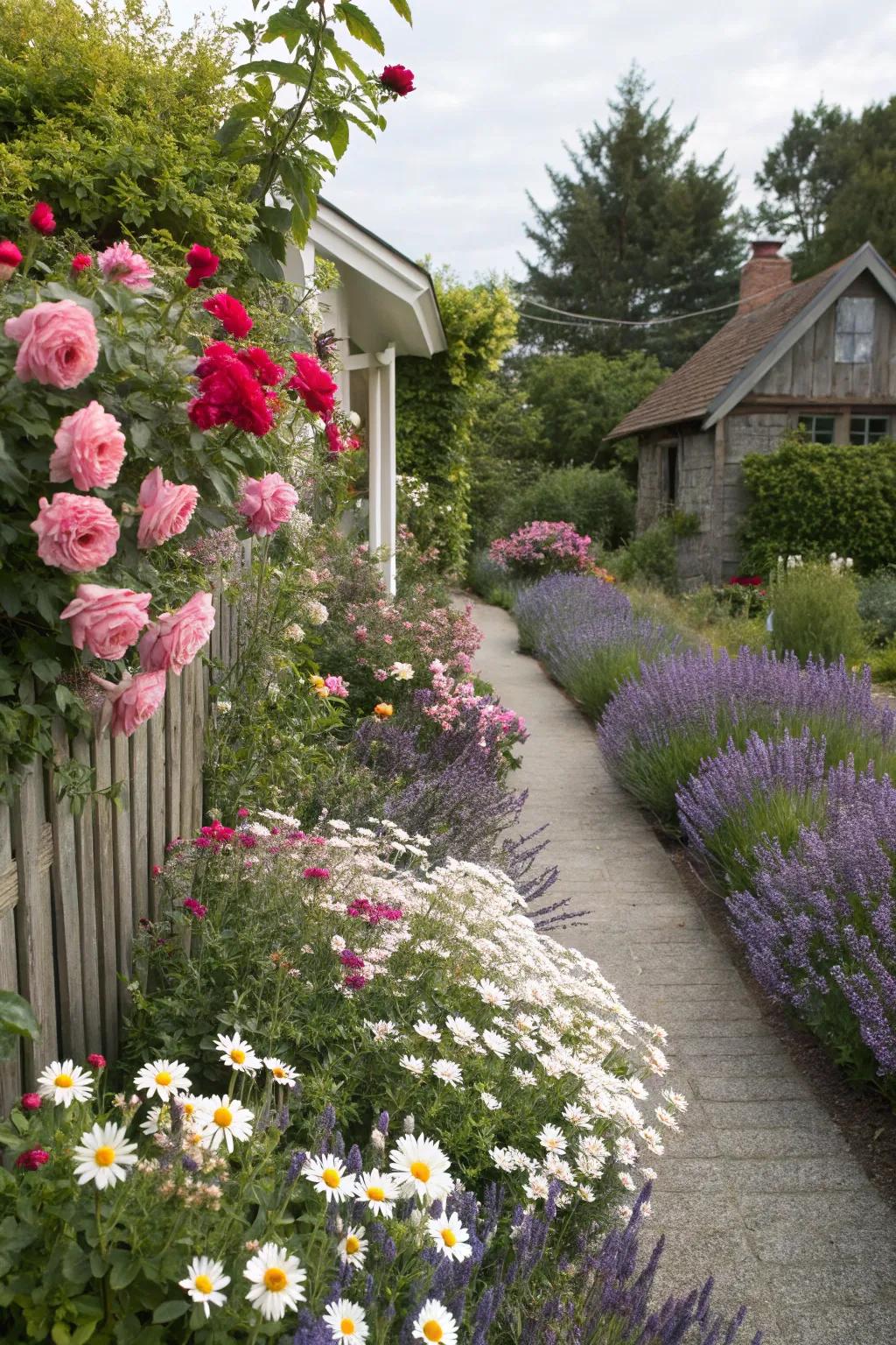 A flower enclosure corner provides timeless beauty and fragrance.