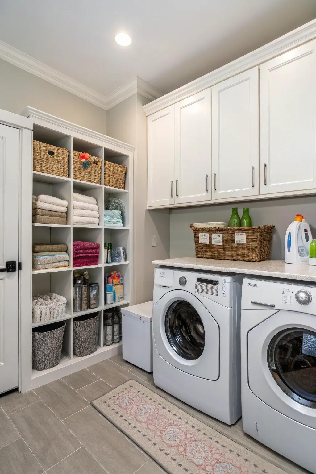 A fusion of open and enclosed storage delivers style and practicality.