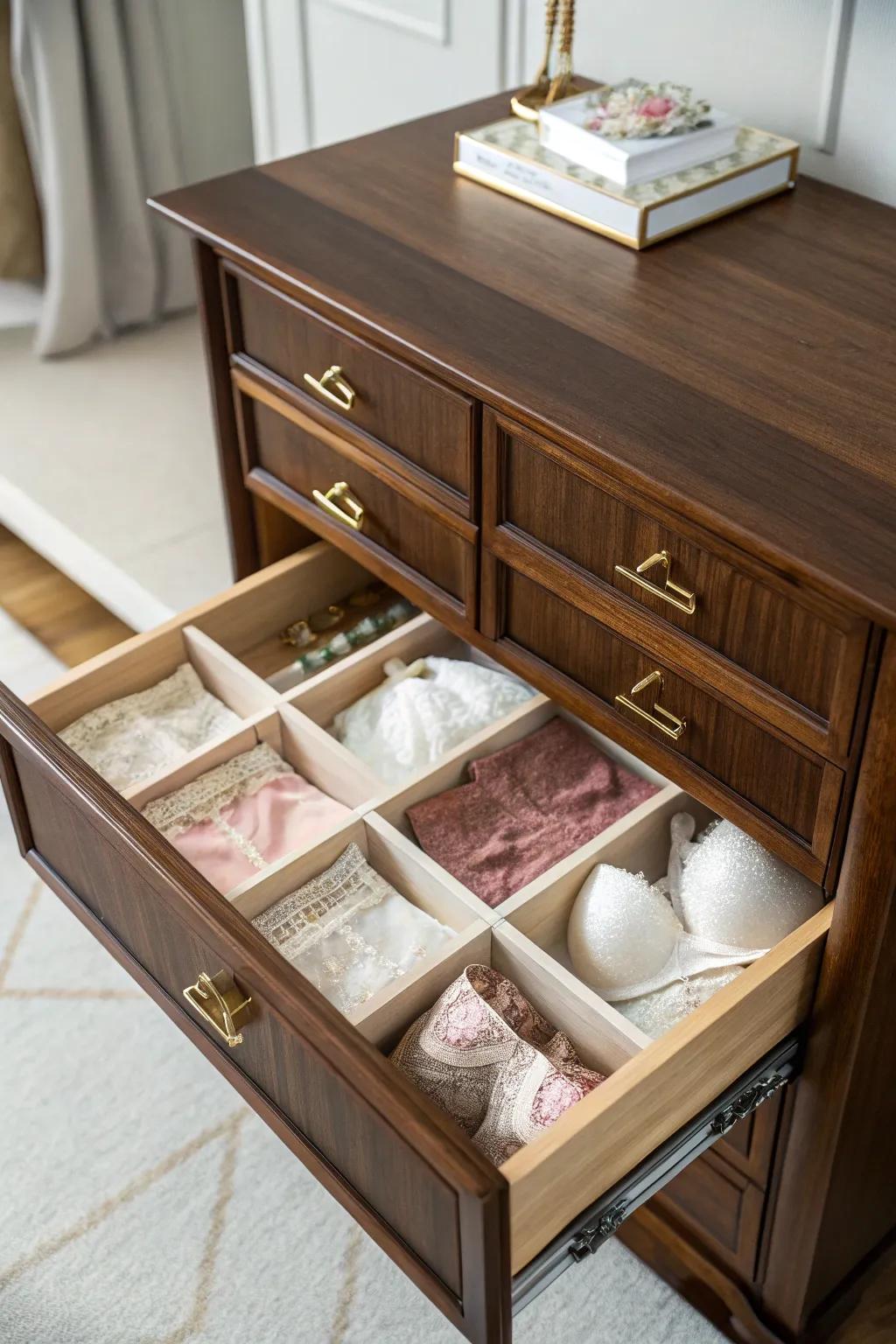 A dedicated lingerie armoire keeps your collection in pristine condition.