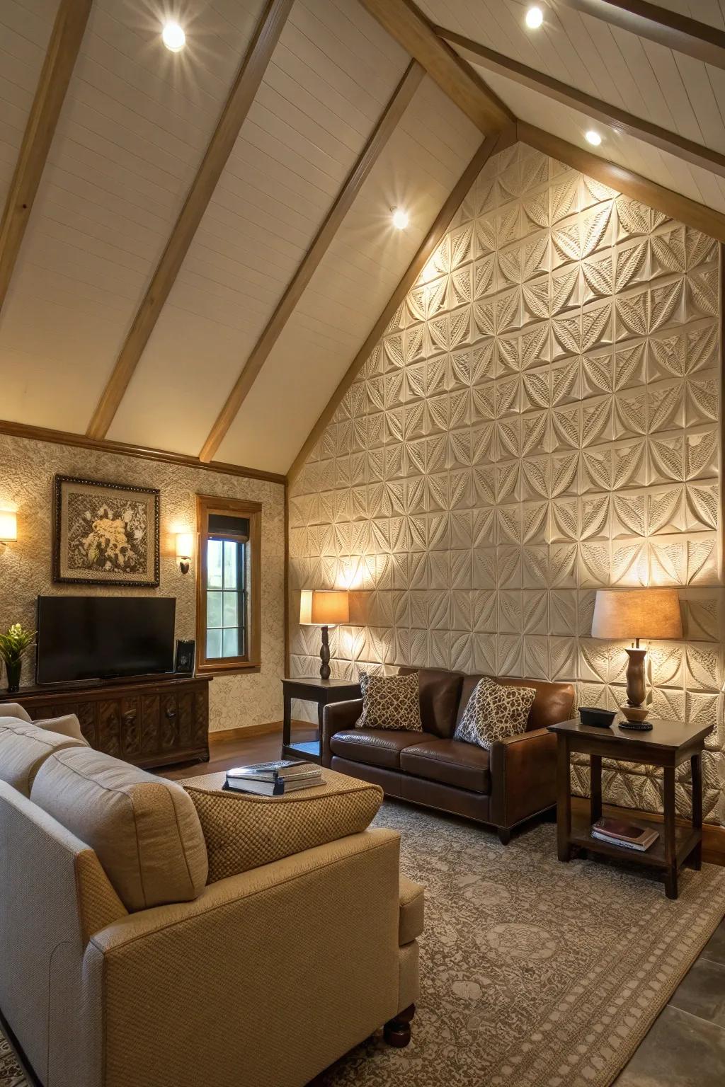 Rich wall surfaces add refinement and dimension.