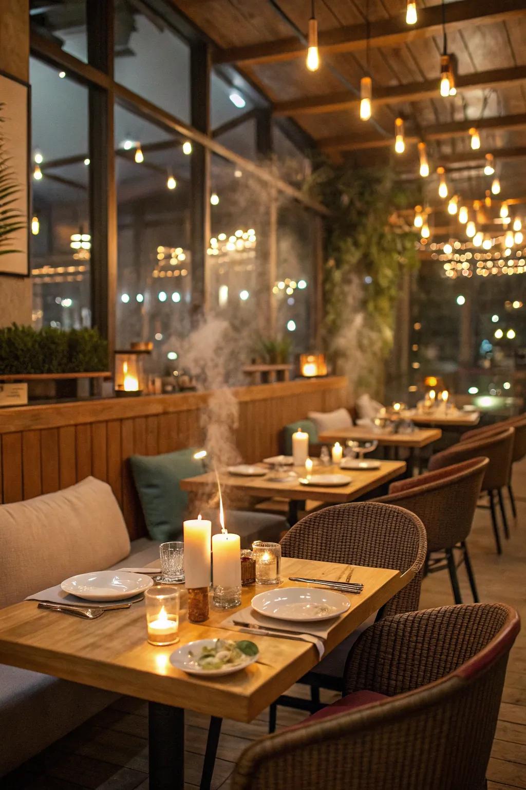 Refined aromas boost the dining vibe.