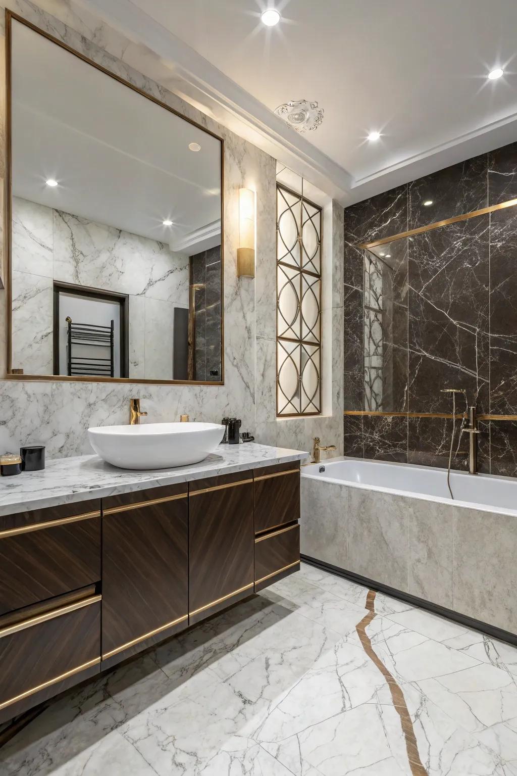 Textured stone in action adds volume and interest.