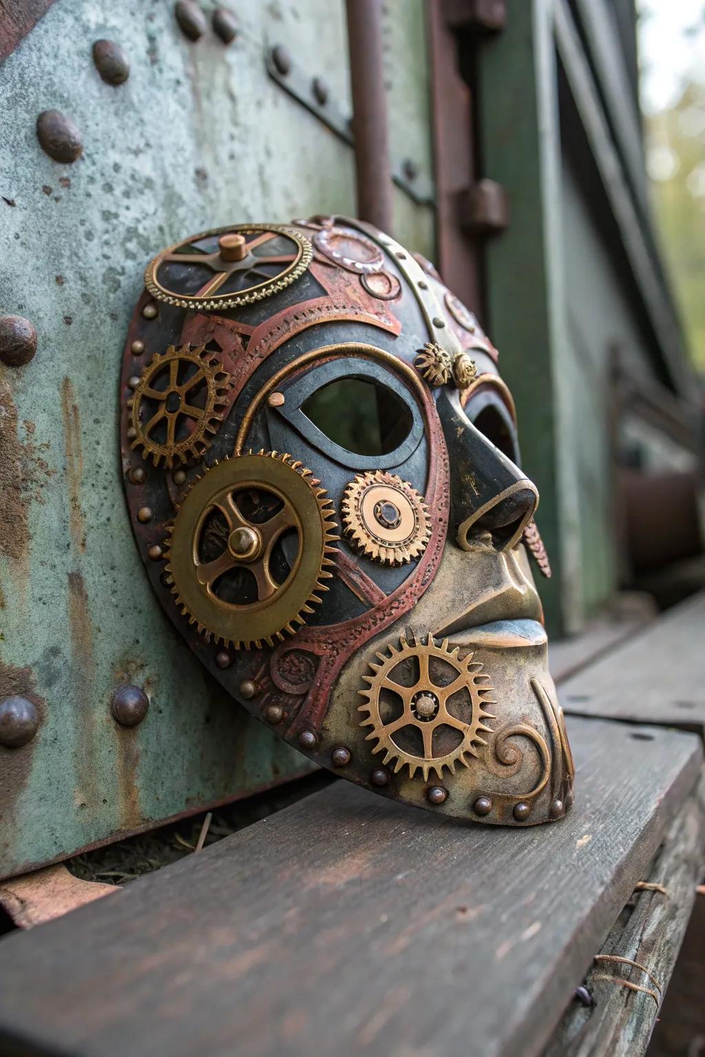 Industrial components impart masks with a mechanical vibe.
