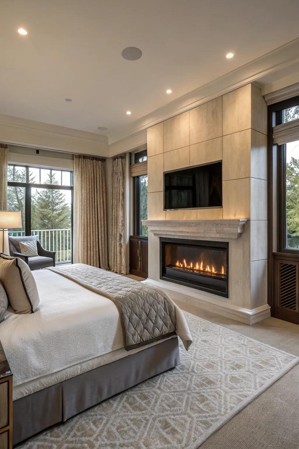 Built-in fireboxes deliver consistent architectural integration.