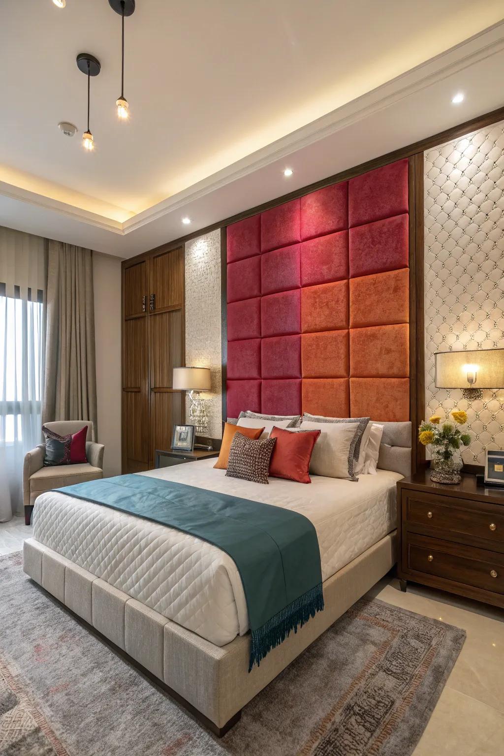 A feature wall adds drama and dimension to your bedroom.