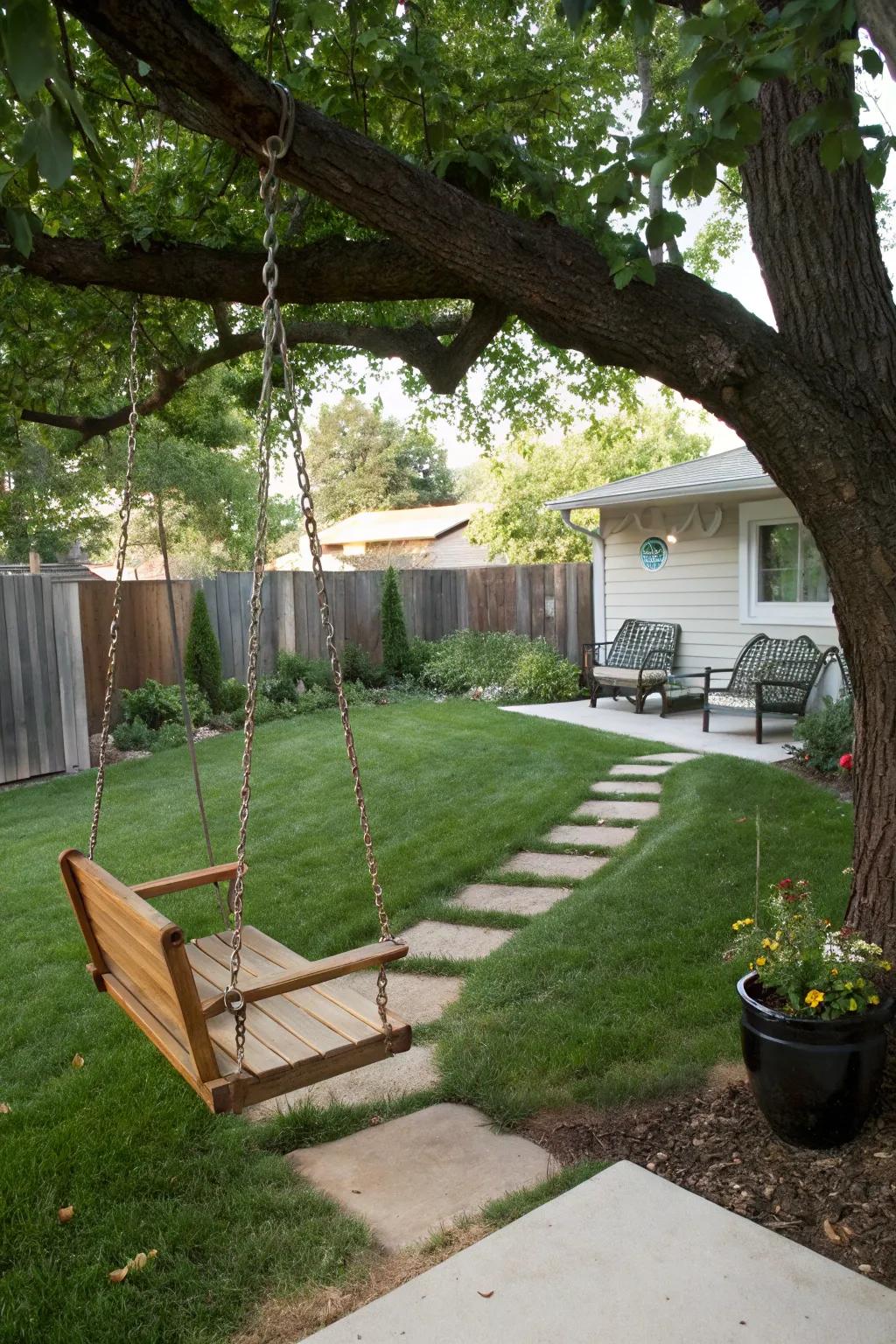 Play aspects add fun and functionality for families in the backyard.