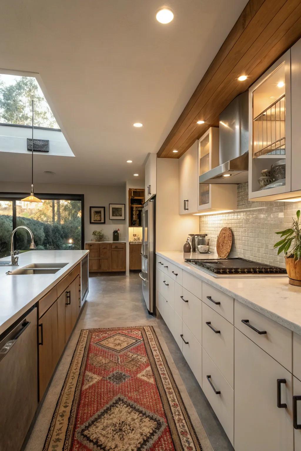 A smart design improves functionality in this mid-century kitchen.