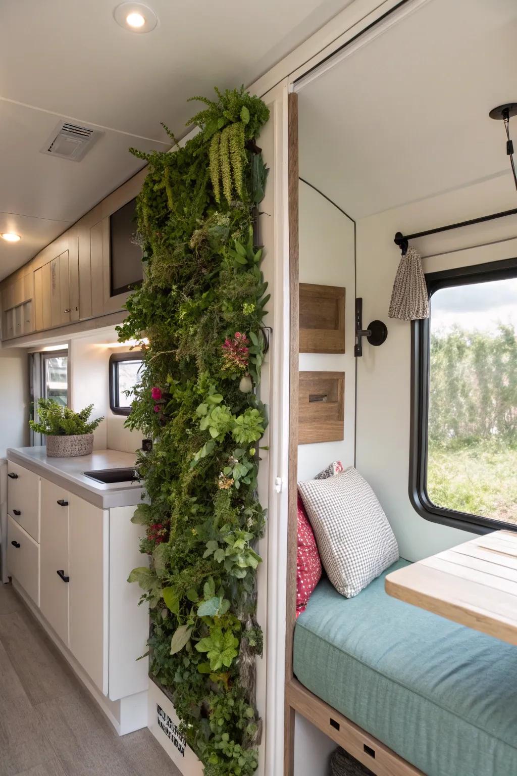 Green living walls can introduce greenery without sacrificing space in your manufactured home.