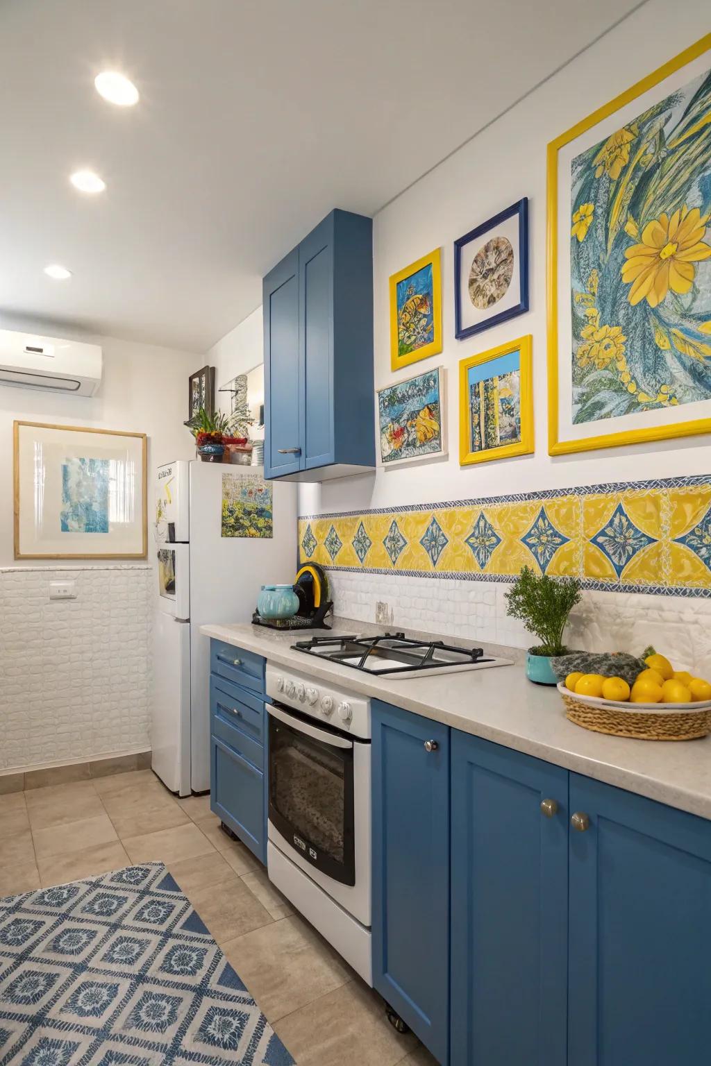 Art segments enhance the color motif and append a personal nuance.