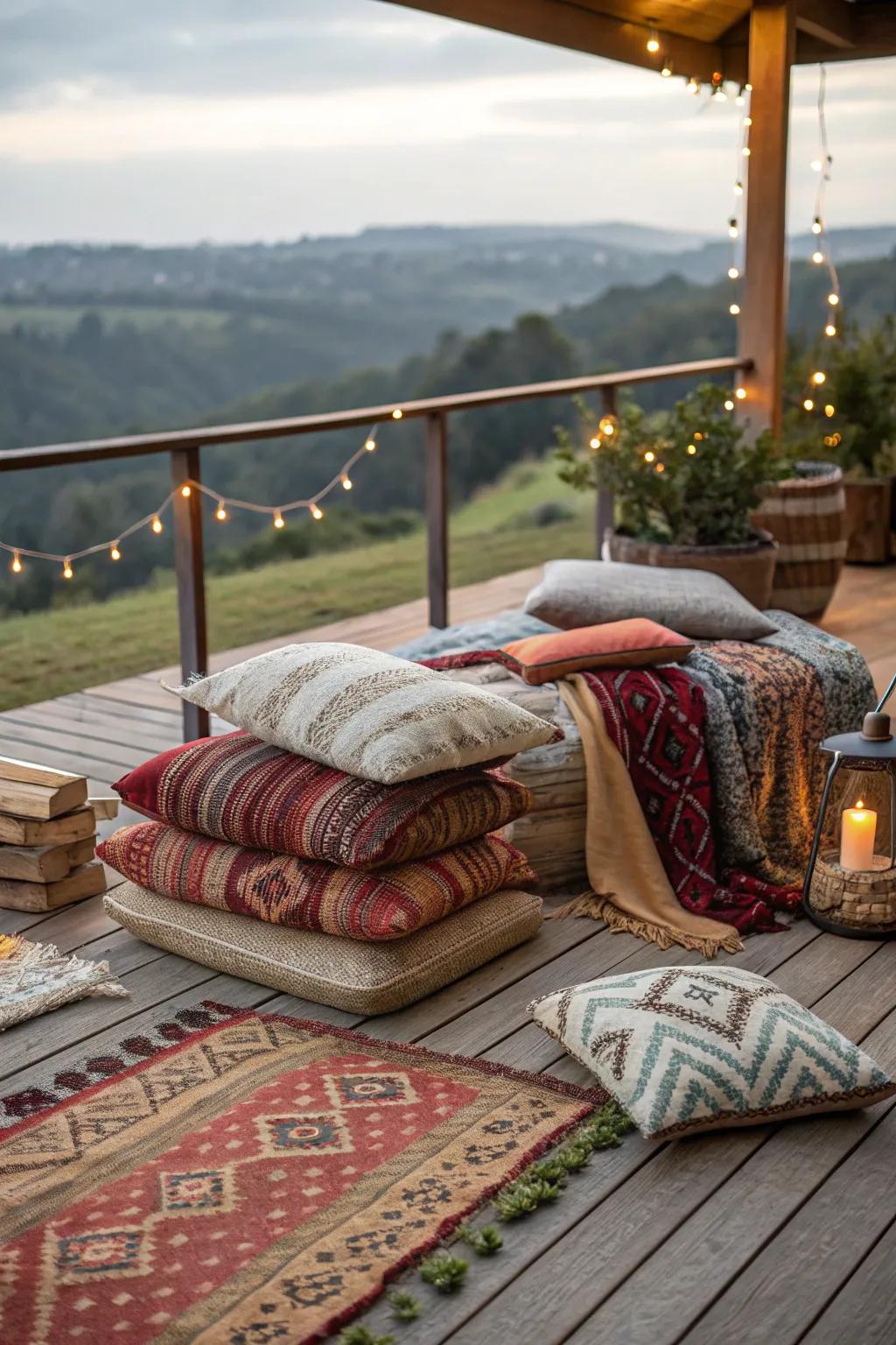 A deck where different textures come together to bring a rich, inviting vibe.