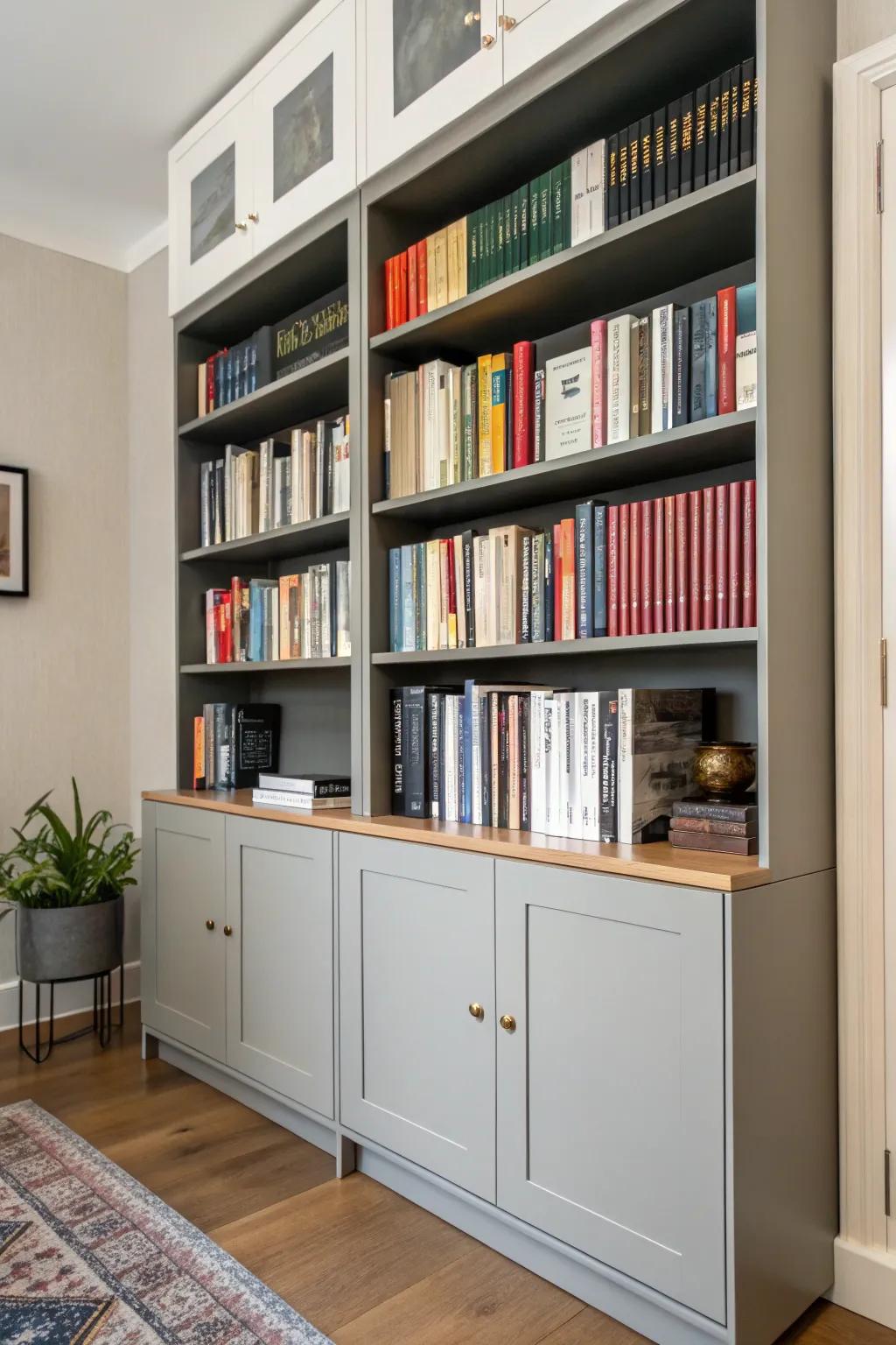 Scrolls enrich the display cabinet with dimension and elegance.