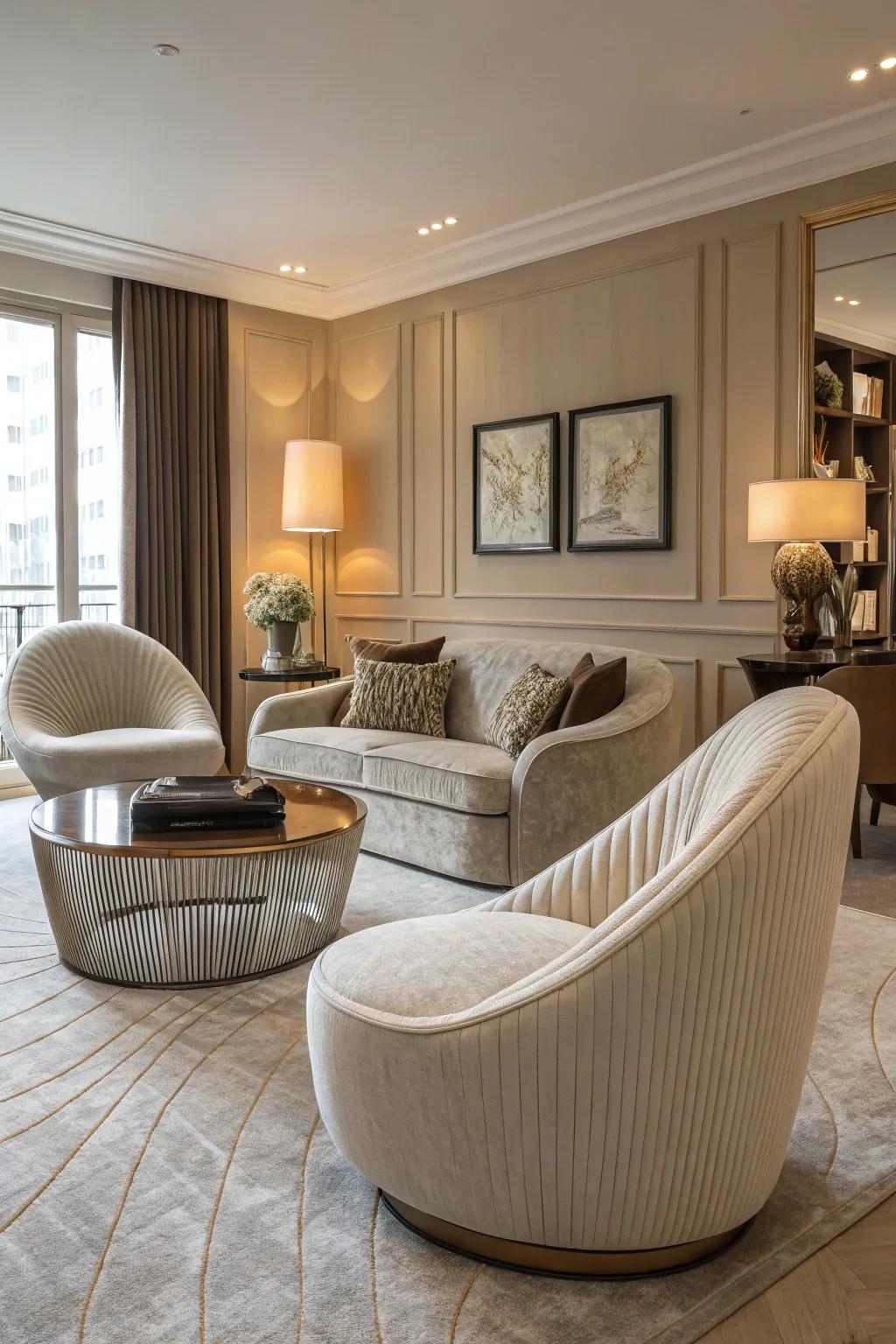 Natural shapes offer a softer, more welcoming ambiance.