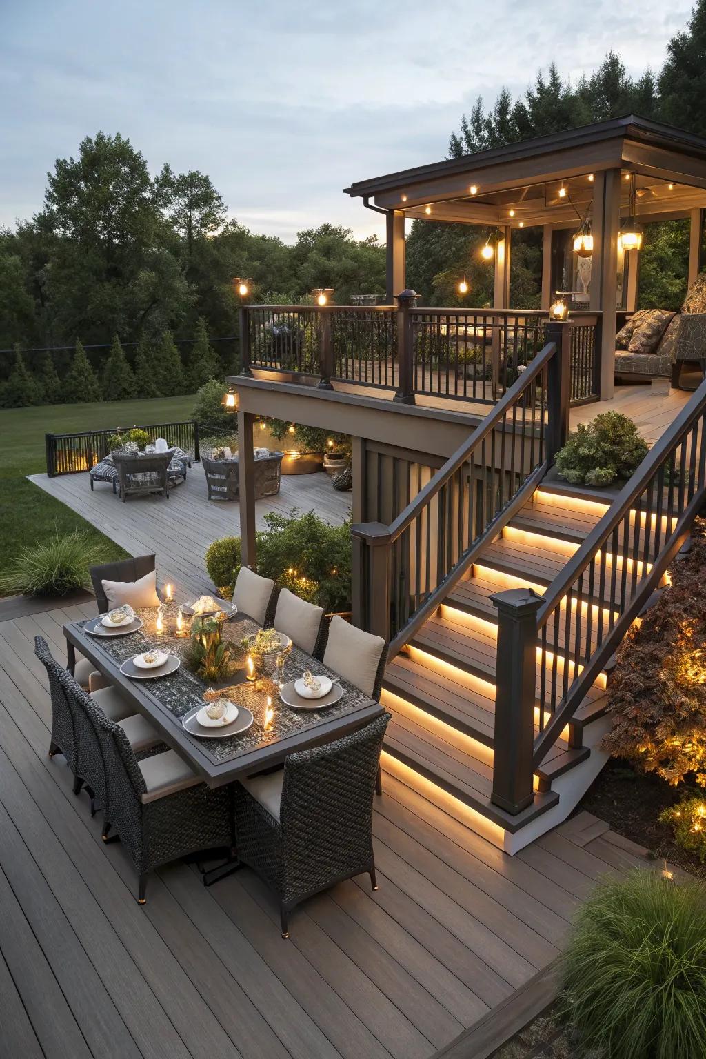 A dining deck that sets the stage for memorable outdoor meals.