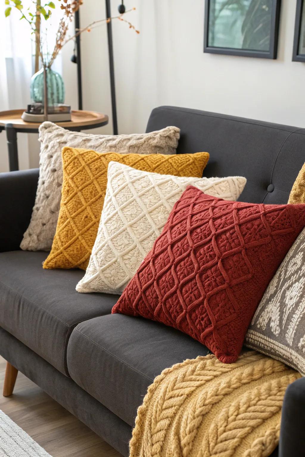 Decorative throw cushions to beautify any seating arrangement.