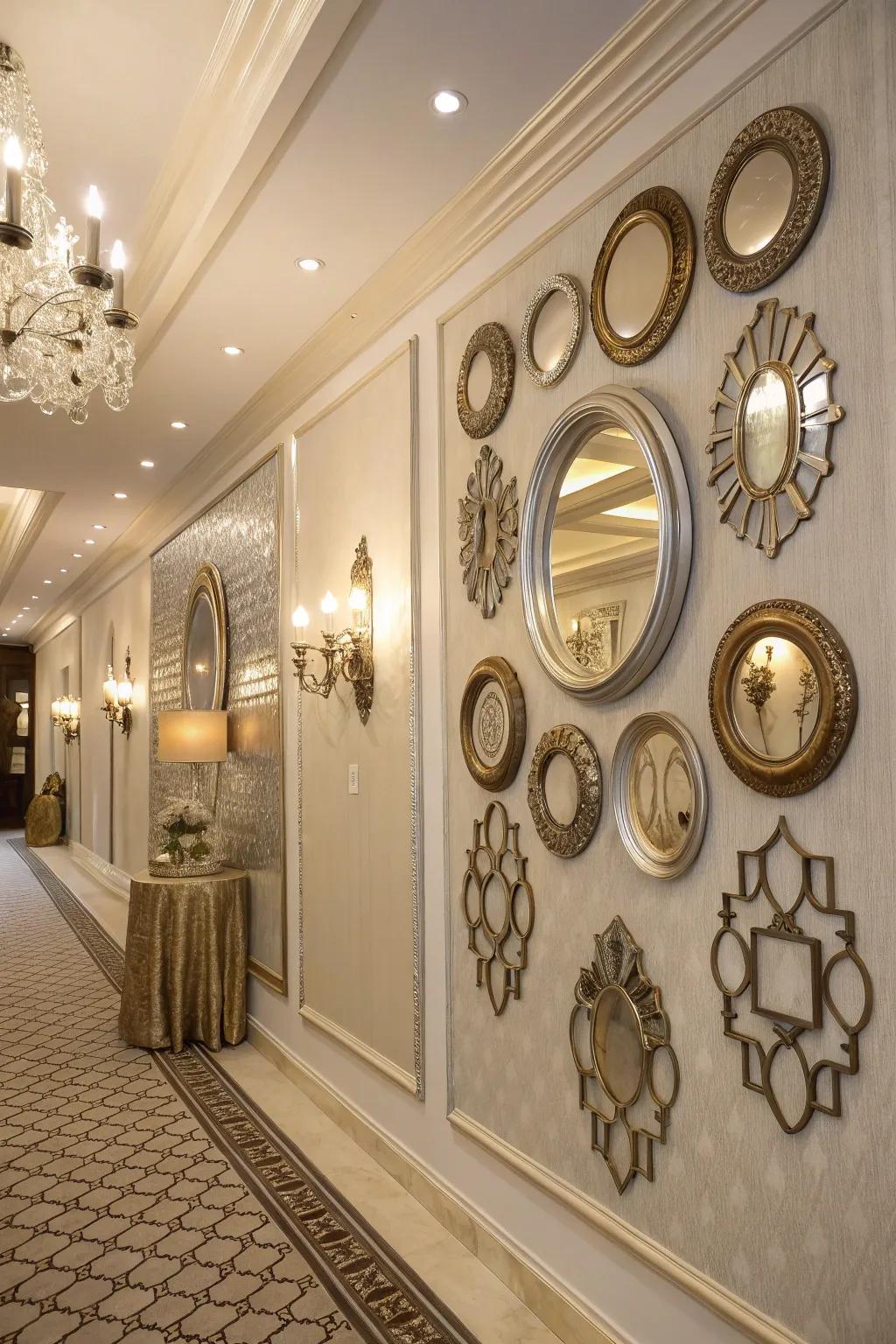 Reflective exteriors inject light and luxury into decor.
