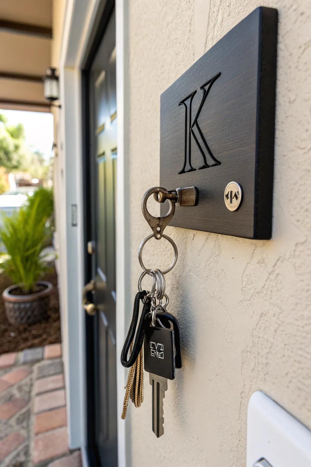 A customized key hanger enhances with a hint of organization.