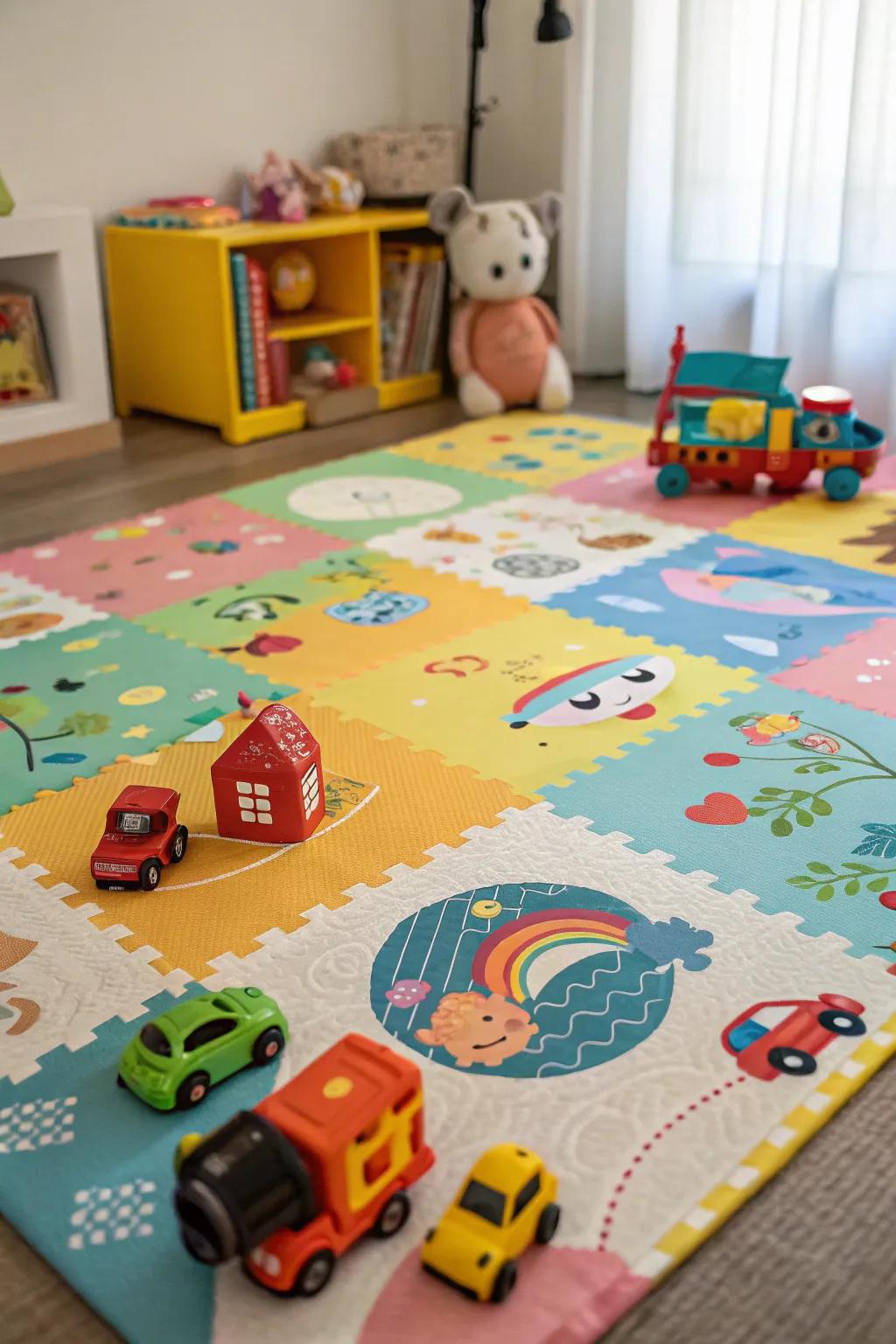 Play mats provide a fun and safe space for twins to explore.
