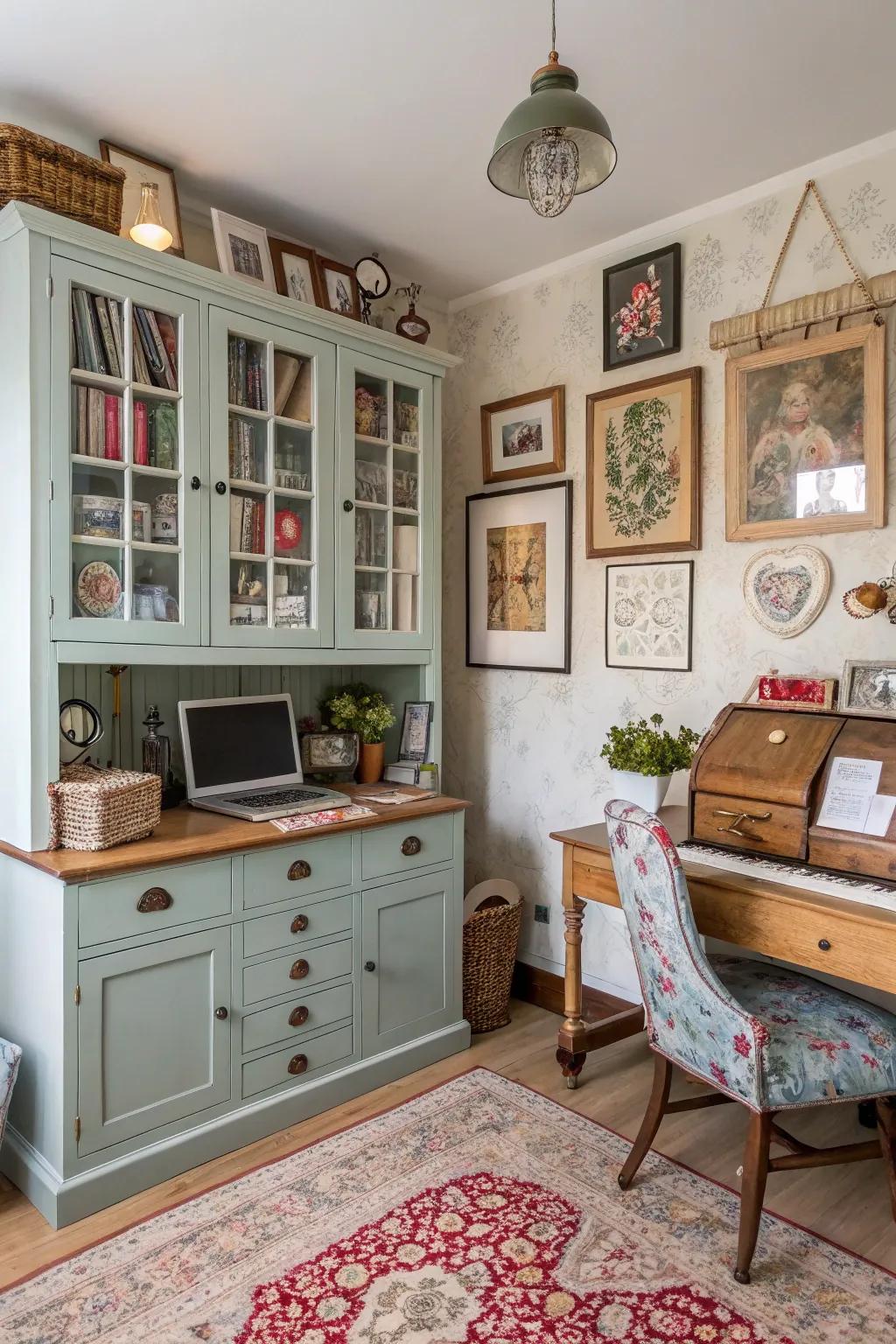 Embrace nostalgia with vintage-style cabinets.