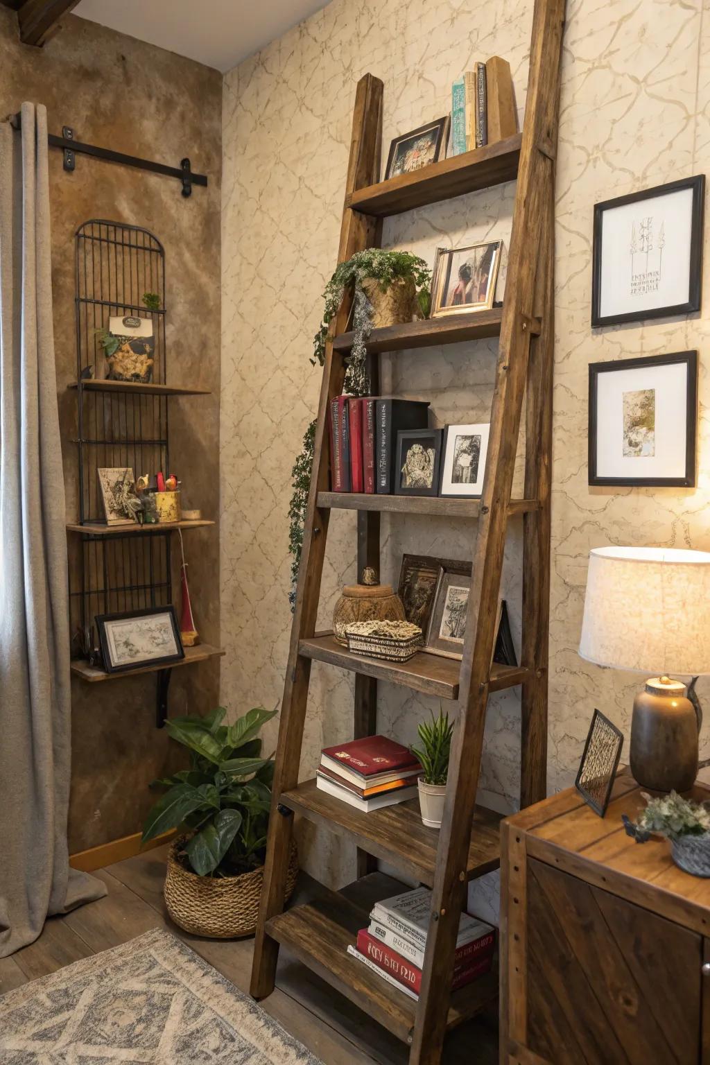 Slope-styled staging conveys rustic charm and casual panache to your office.