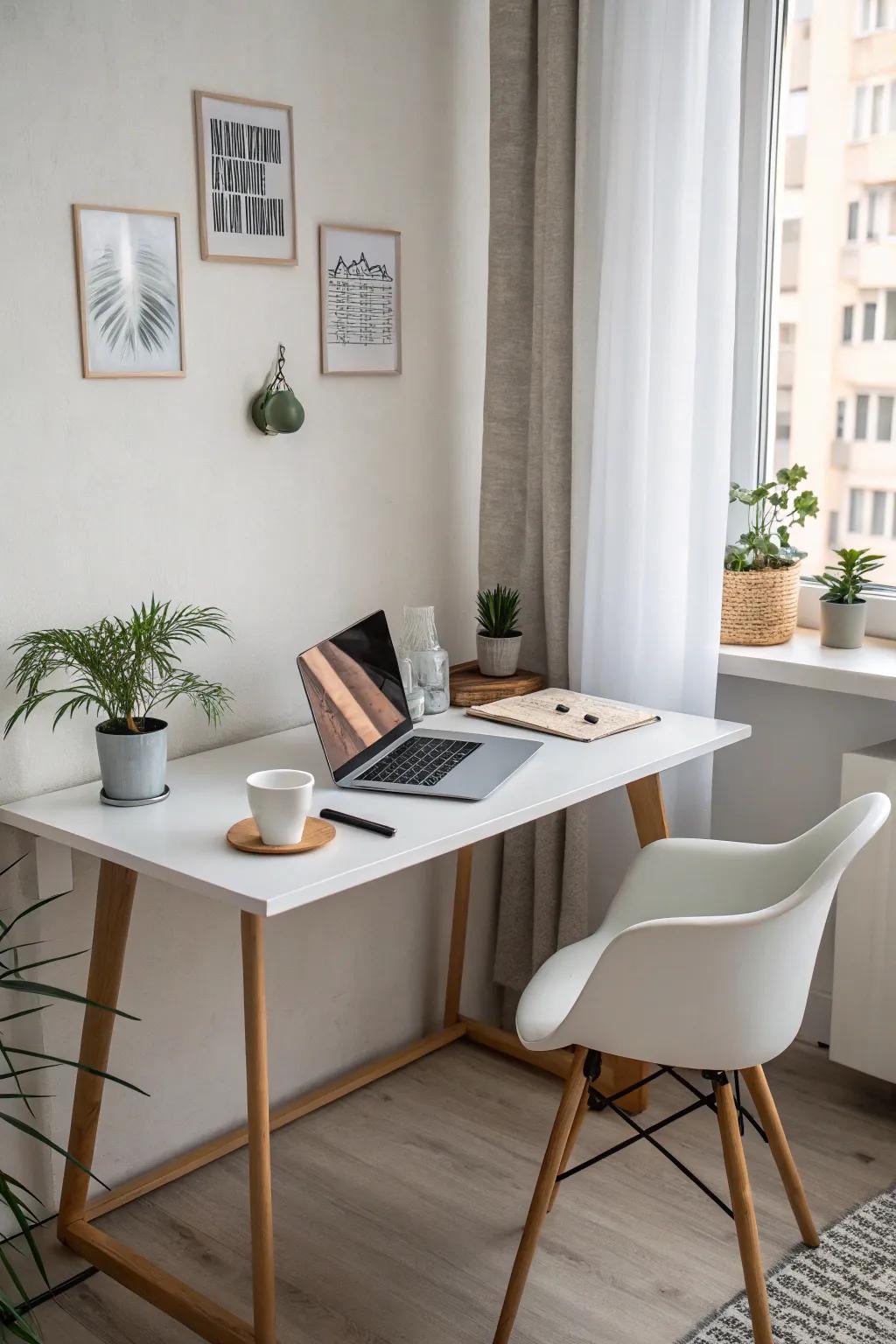 Keep things simple for a calm and clear workspace.