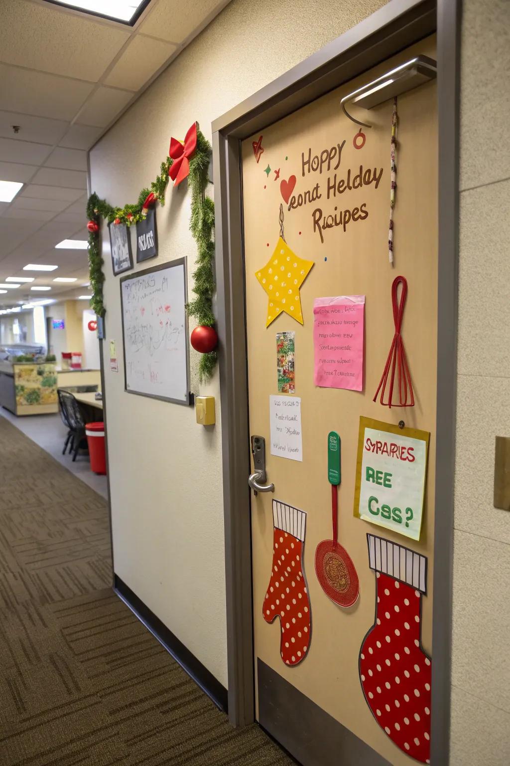Disseminate the delight of holiday cuisine through a Festive Cookbook door.
