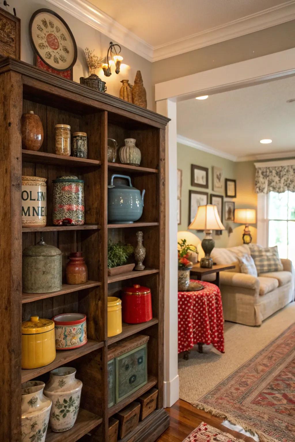 Craft a distinctive partition display with suspending stoneware.