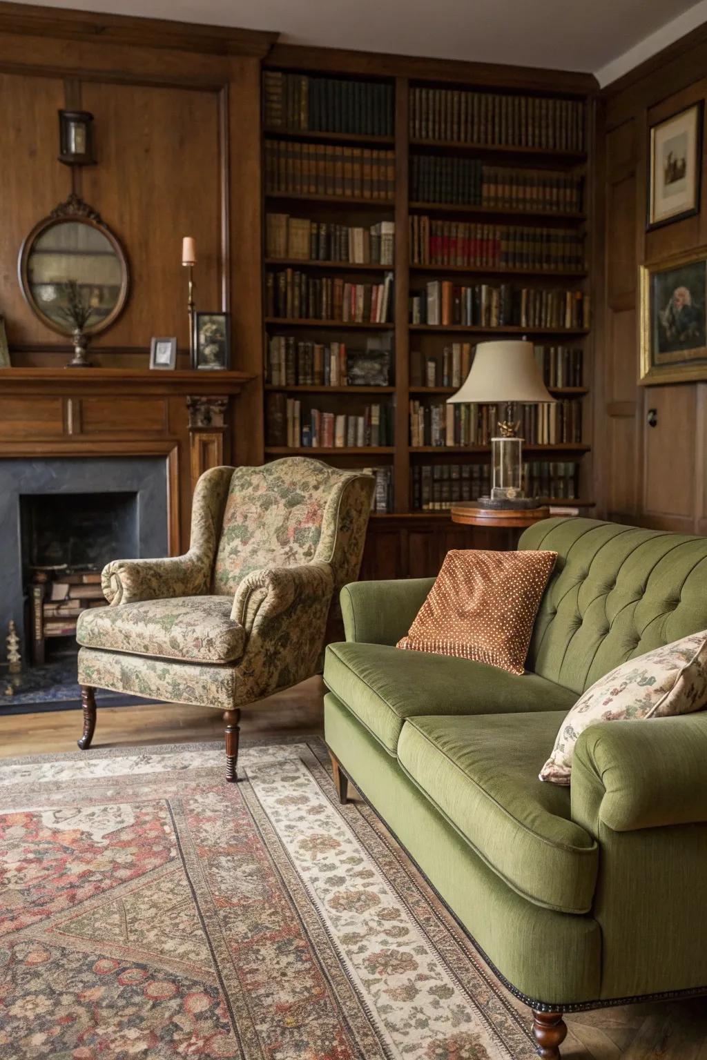 Vintage hints bring ageless elegance to the space.