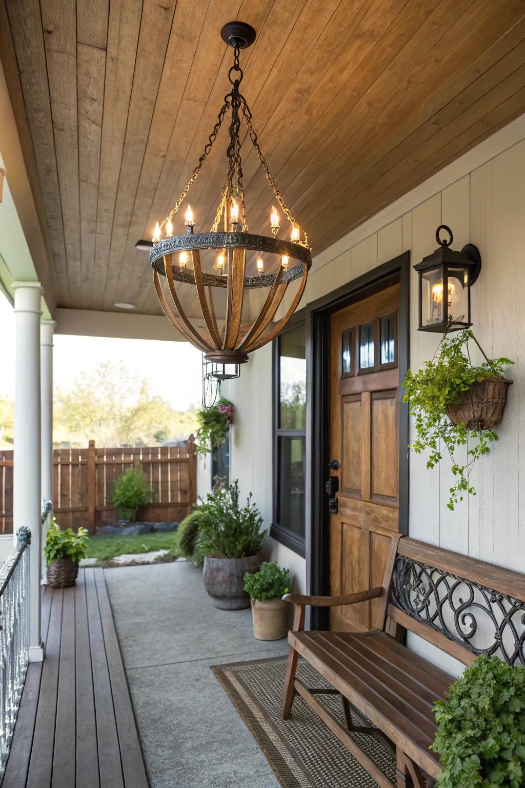 Convey rustic refinement to your veranda with an agrarian light fixture.