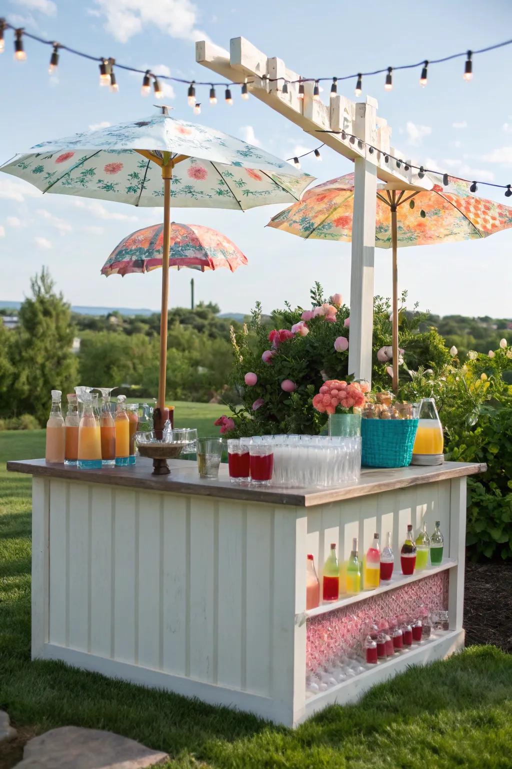 A self-serve beverage station injects a playful and interactive element.