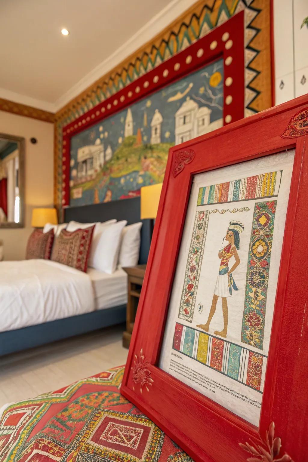 Vibrant frames craft a striking contrast.