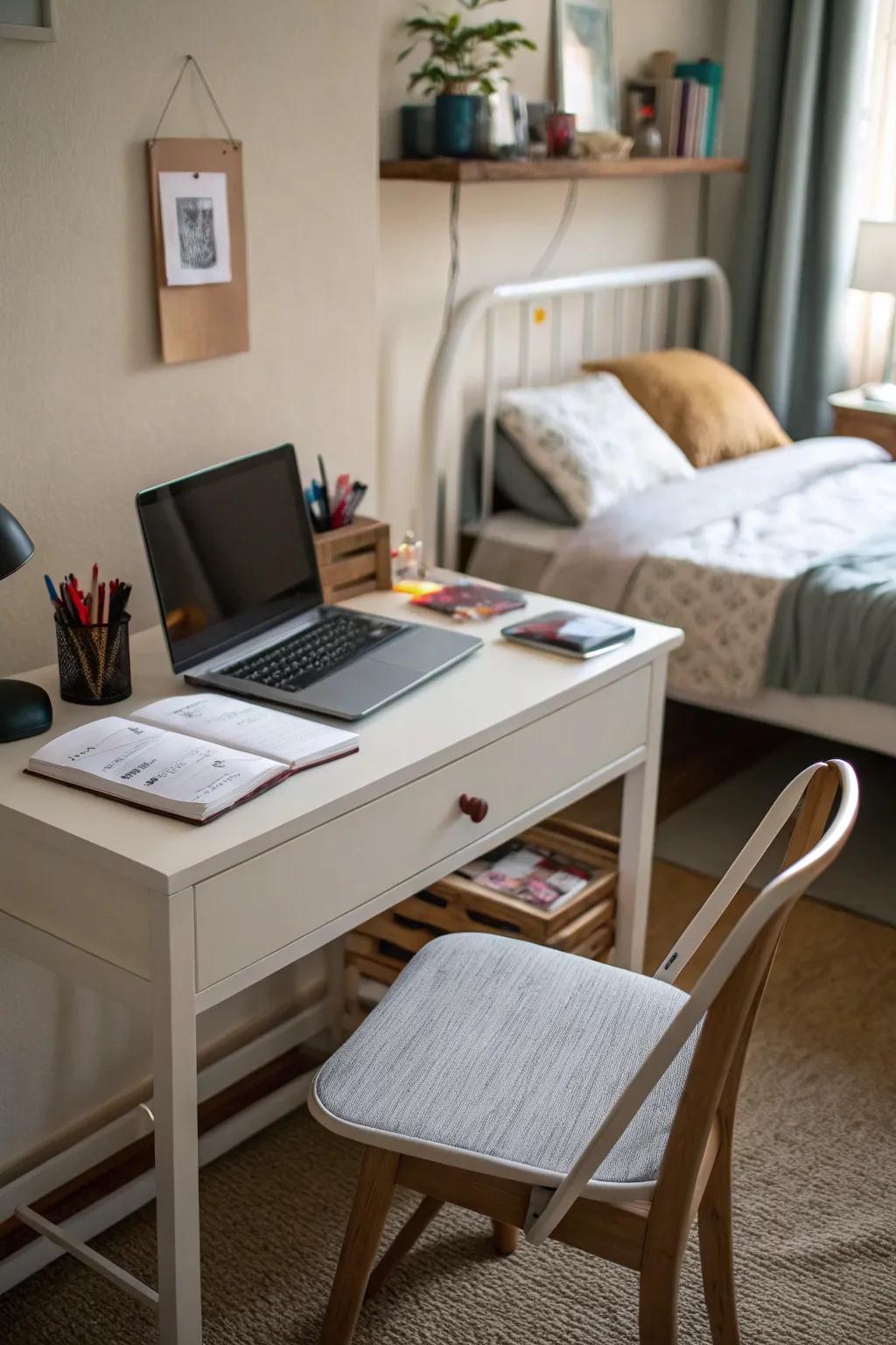 A utilitarian workspace for personal endeavors.