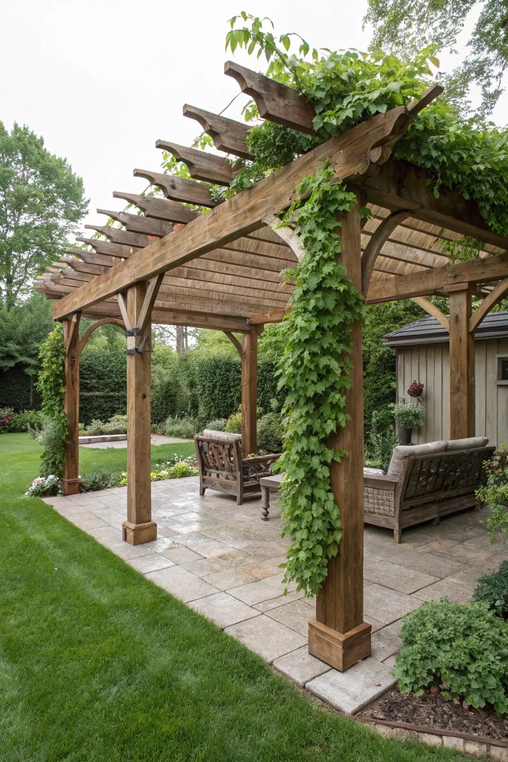 Iroko pergolas provide luxury and durability.