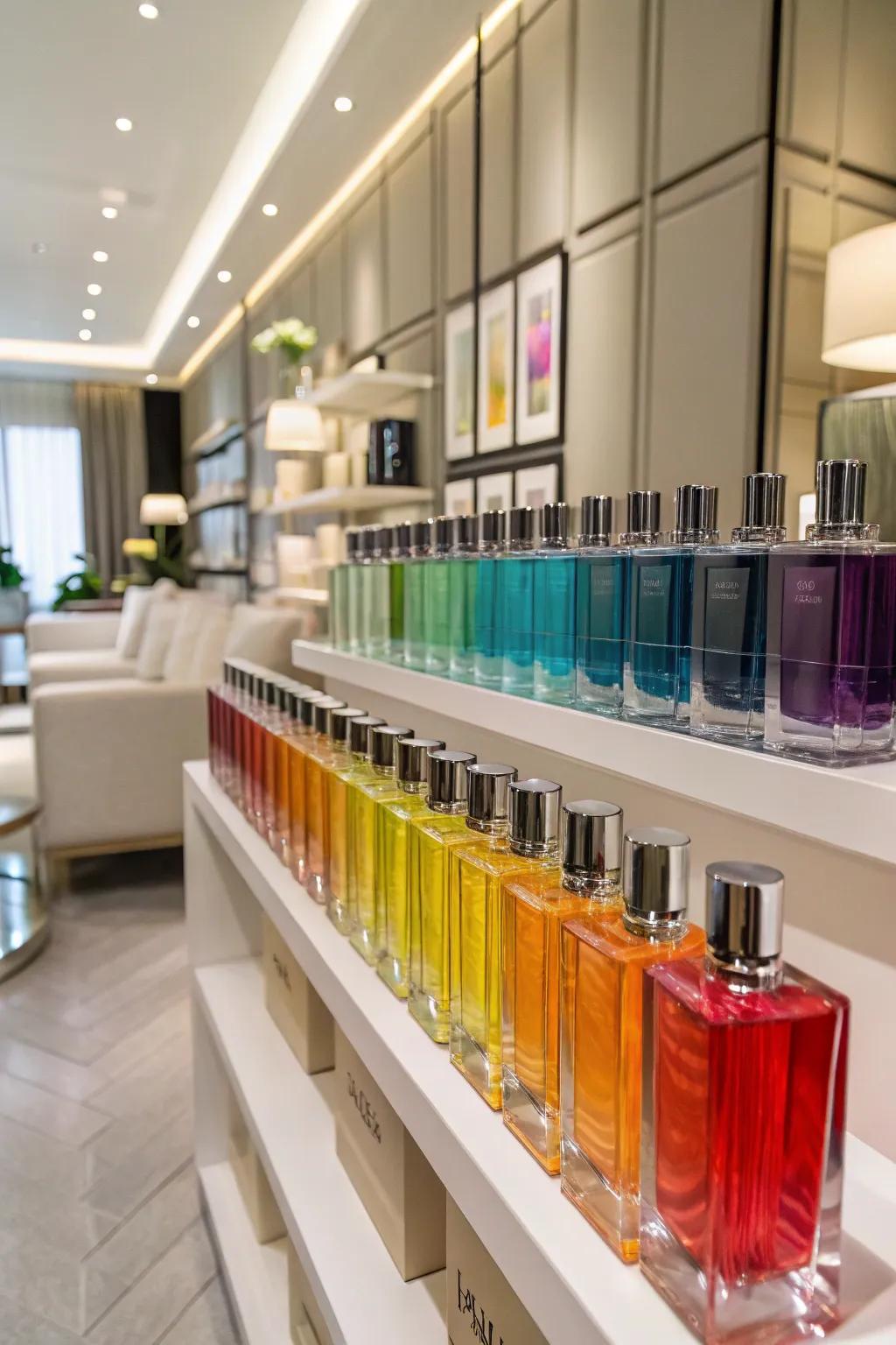 Hue coordination converts your collection into a vivid masterpiece.