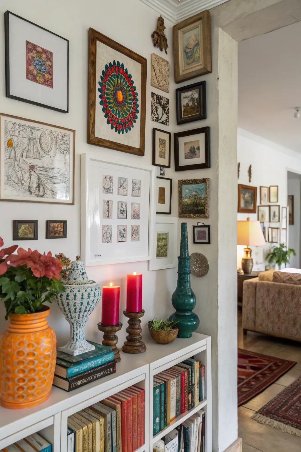 A creative fusion of art and ornamental objects.