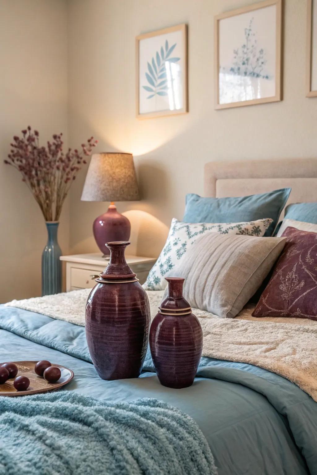 Lavender accessories introduce subtle color without overdoing.