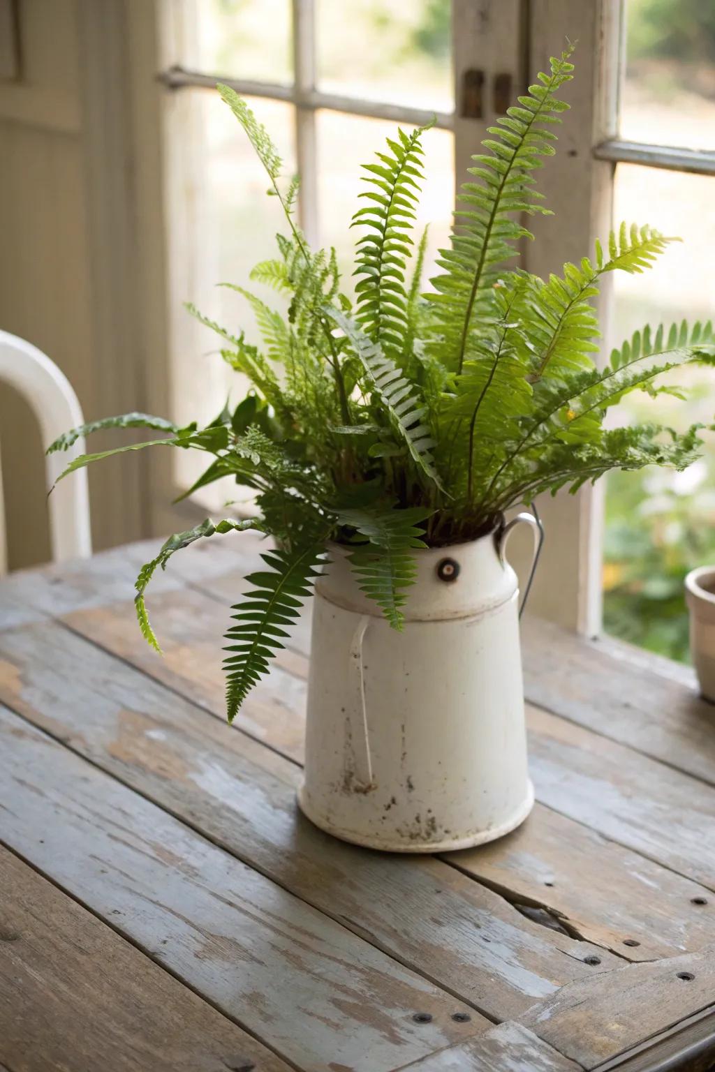 Antique artifacts, reborn as unique and captivating botanical displays, bridging the gap between eras.