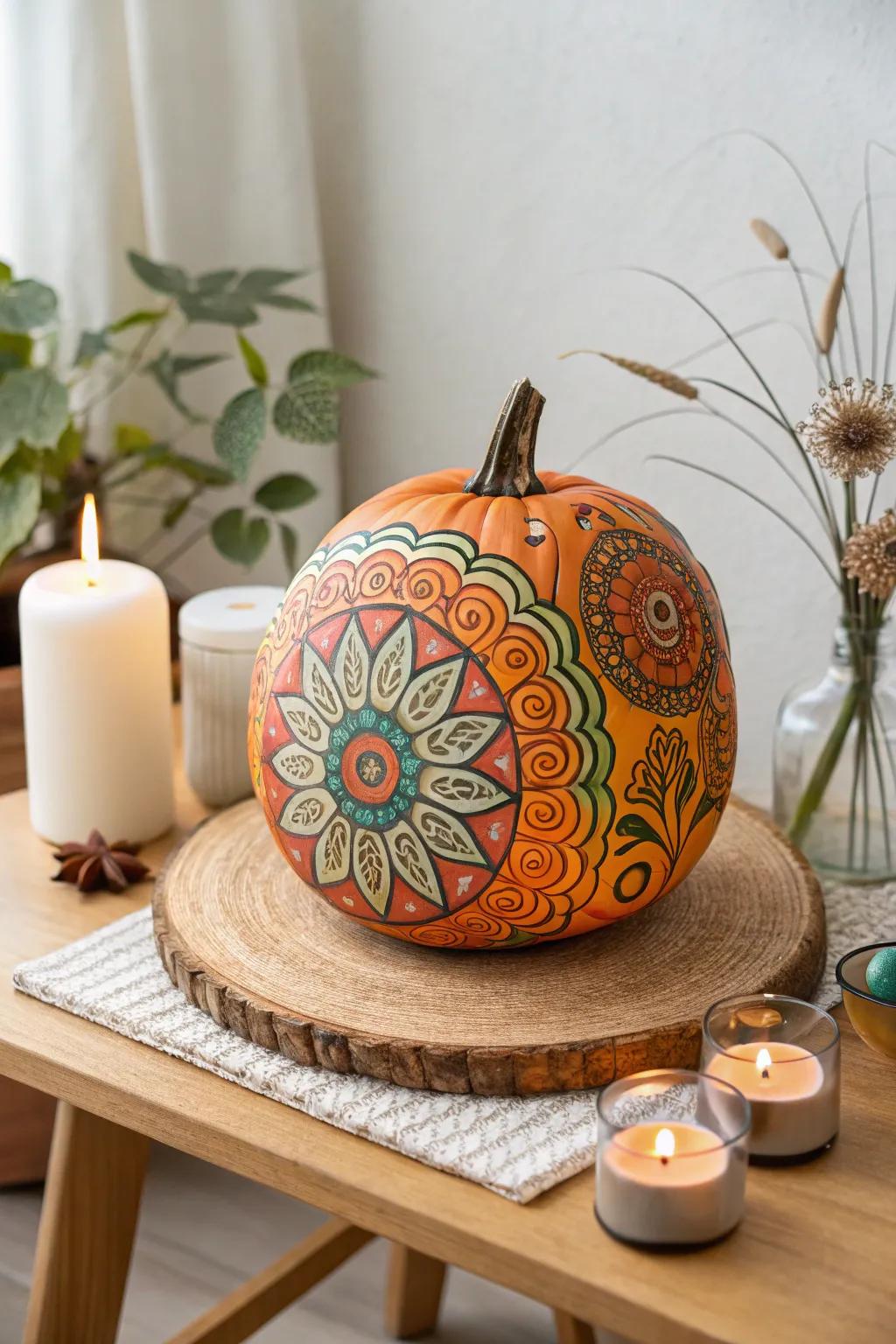 Symbolic drawing pumpkins are both meditative and exquisite.