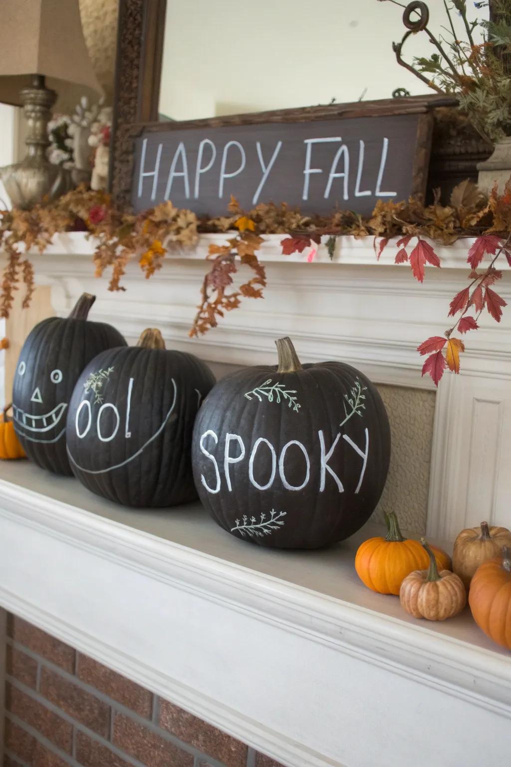 Pumpkins with slate-surface offer versatile and interactive decorative selections.