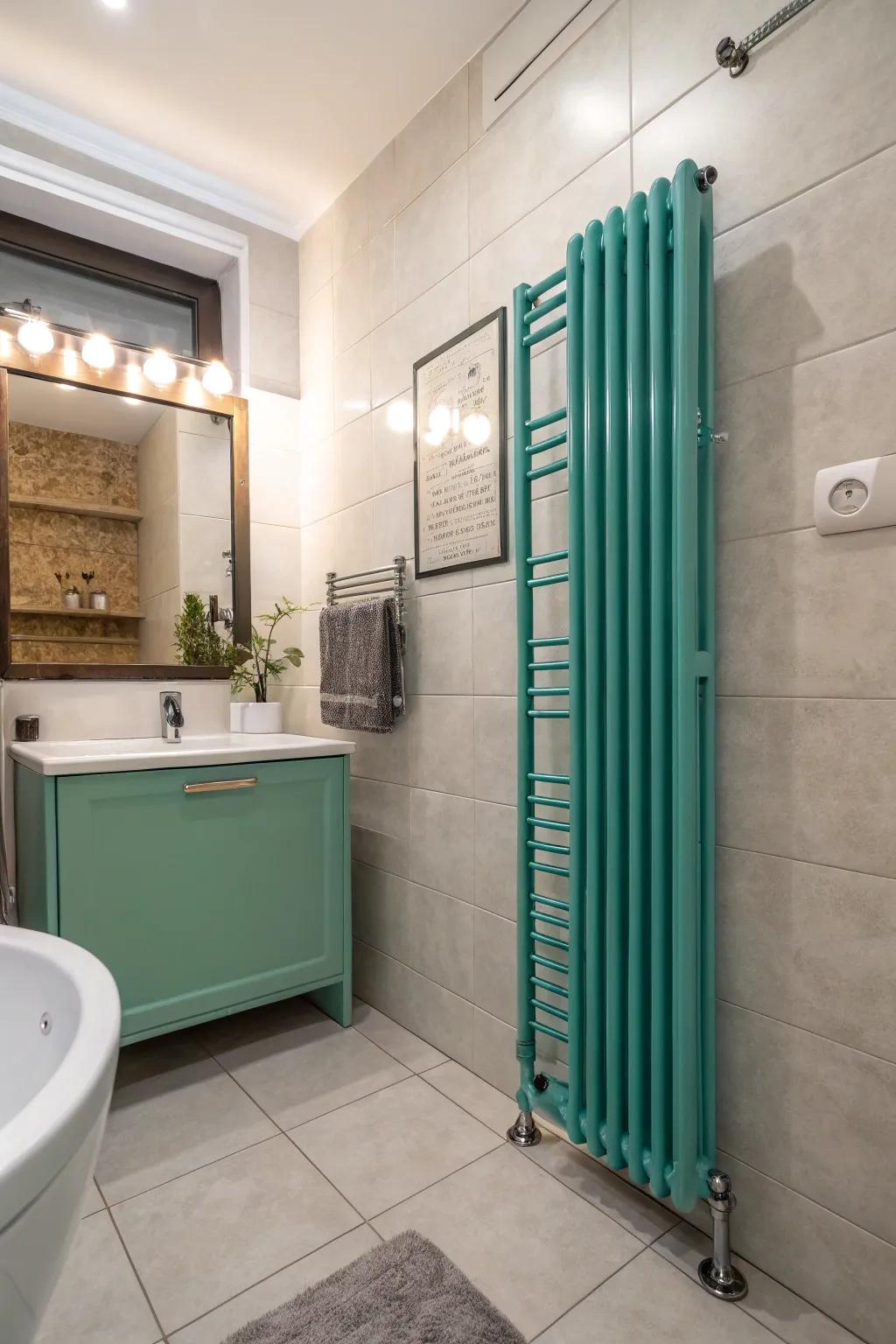 Cerulean radiators exude tranquil calm.
