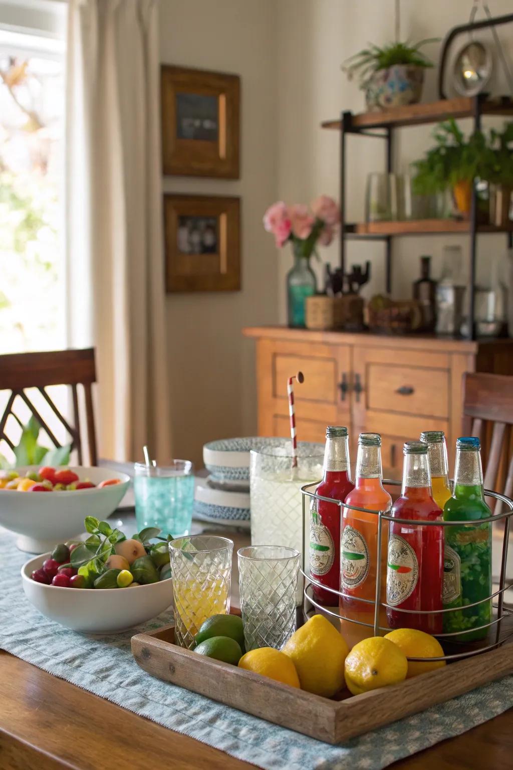 Add a personal signature with a DIY drink station for your guests.