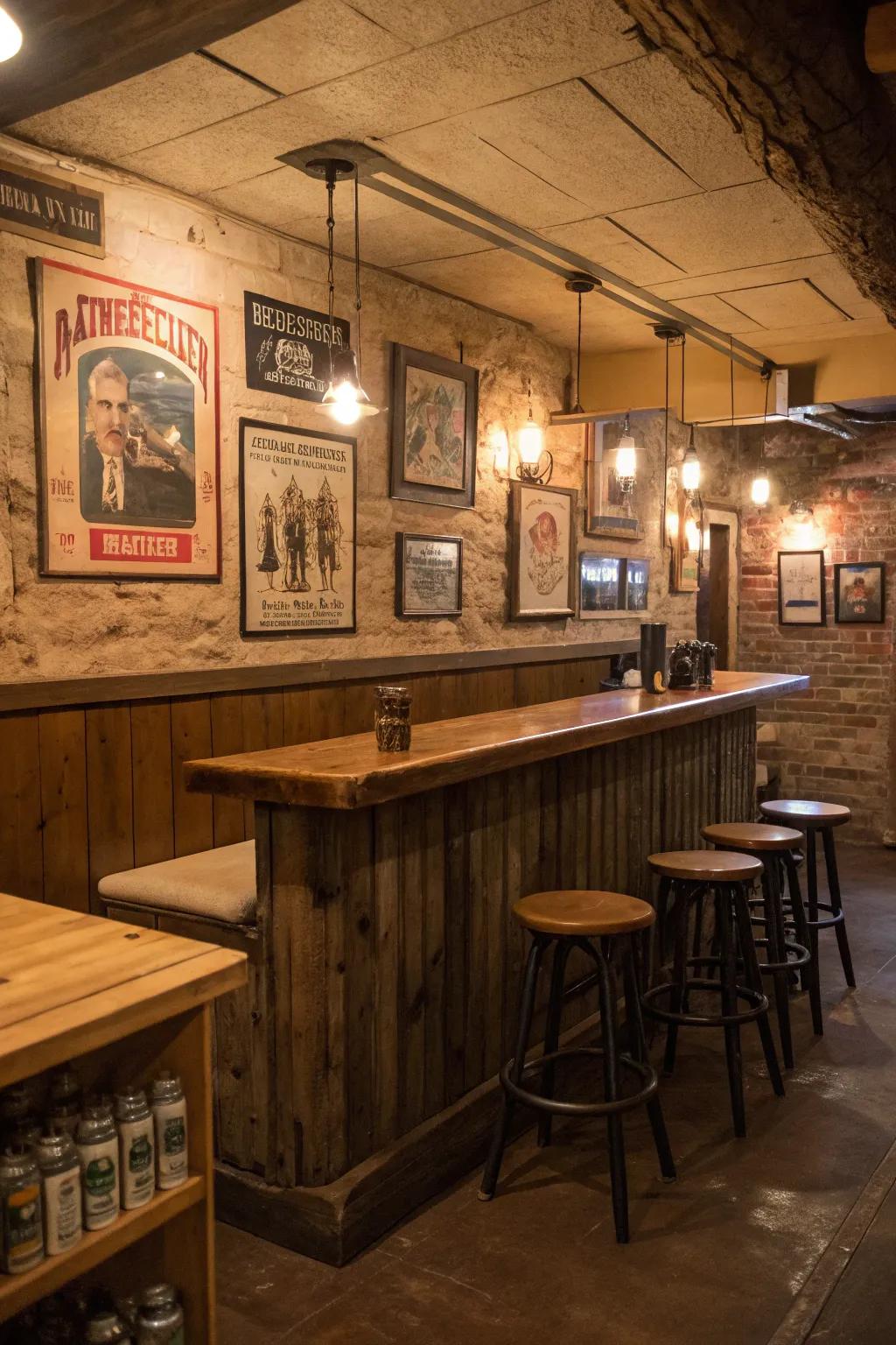 Artistry for walls in country style injecting distinctiveness and individual panache into the bar.