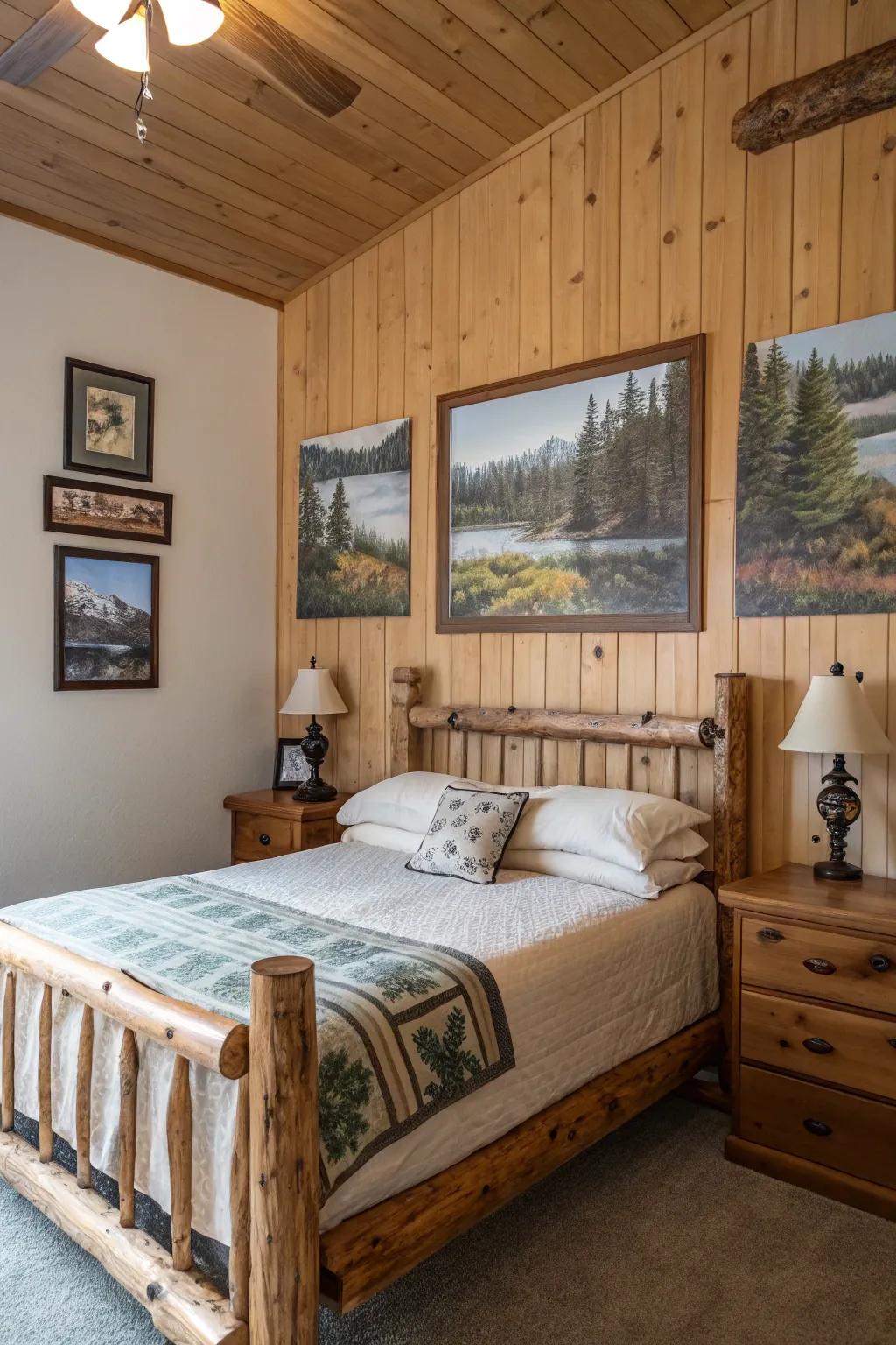 Wood wall art adds a personal and country touch.