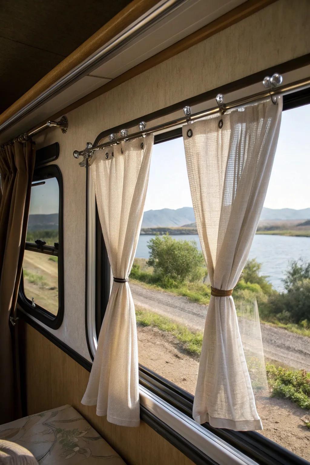 Adhesive hooks present a hassle-free way to hang window treatments.