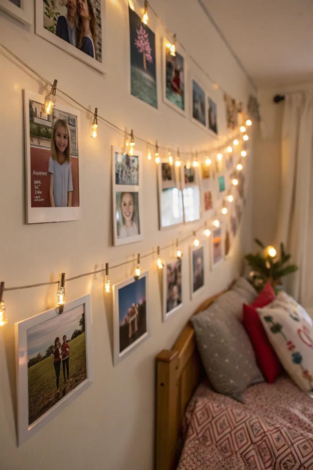 A fun light-up photo hanger display.