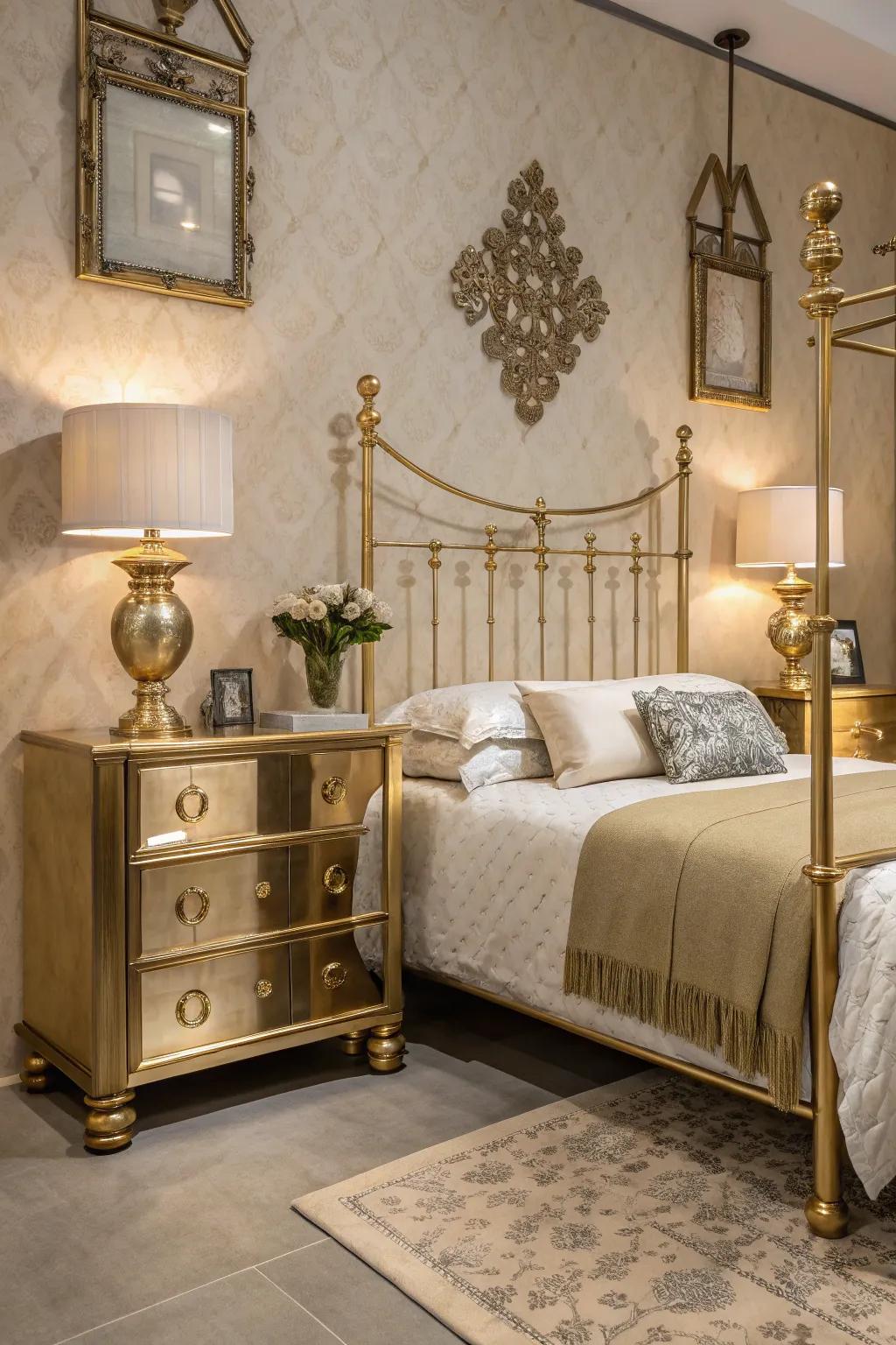 Metallic shimmers add a glamorous touch.