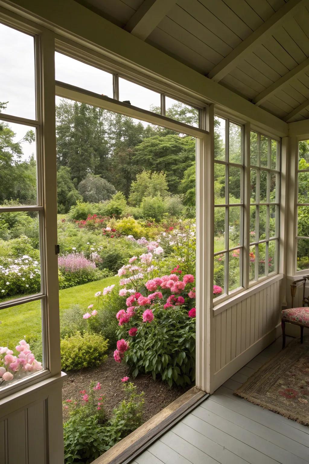 Garden views grow the calm of your bunkhouse.