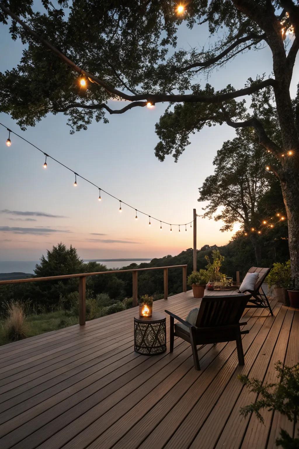 Subtle lighting enhances the ambiance and usability of your deck at night.