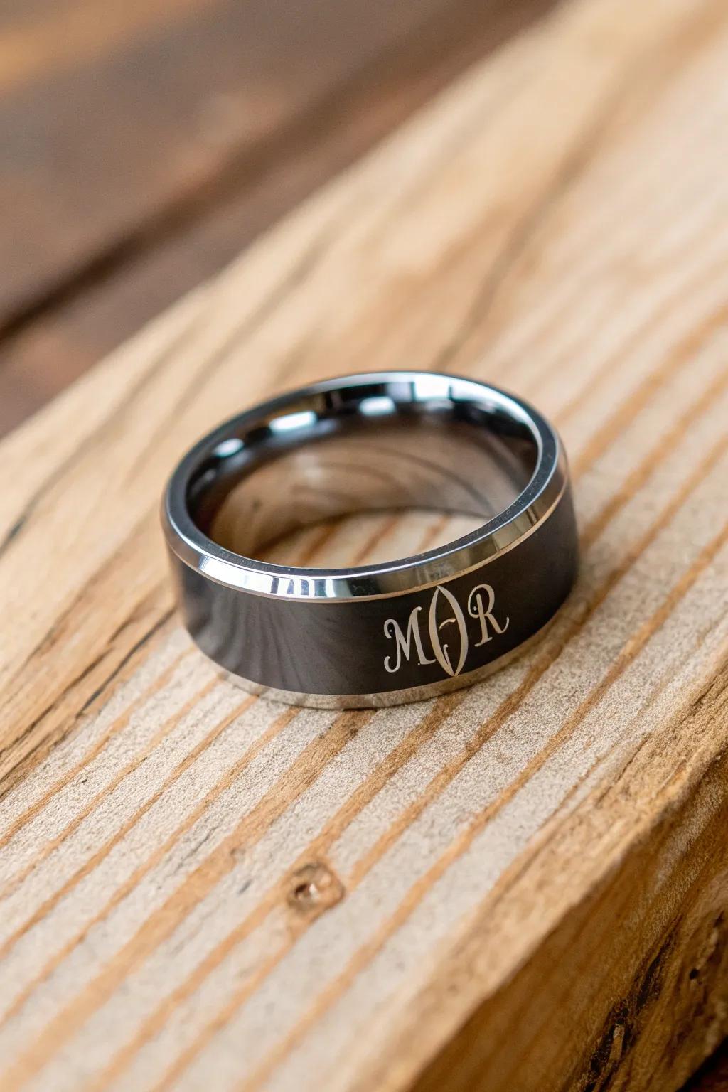 An etched circle with personalized details for a unique touch.