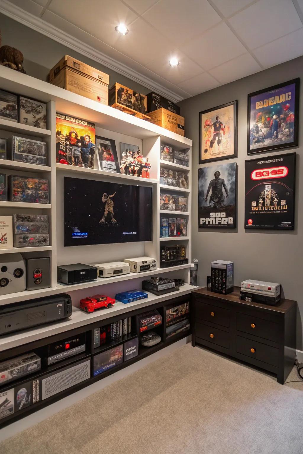 Shelves made just for you are a great way to show off your gaming treasures.
