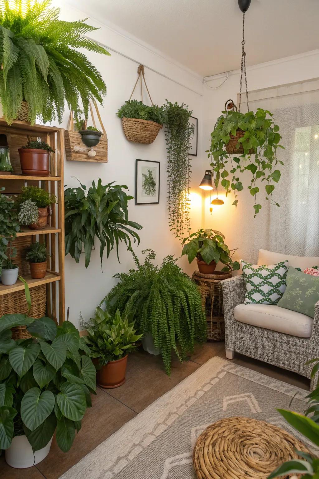 Green elements that bring life and serenity.
